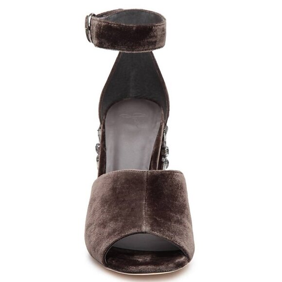 💕JOIE💕 Lafayette Velvet Heel Sandal In Coal - Picture 7 of 16